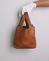 Picotin Barenia Leather in Natural Fauve, side view